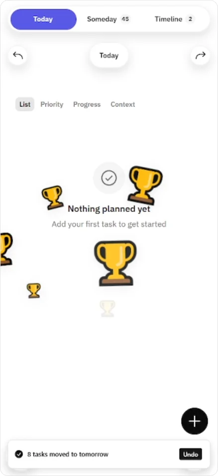 Rollo mobile rollover confirmation after moving unfinished tasks to tomorrow